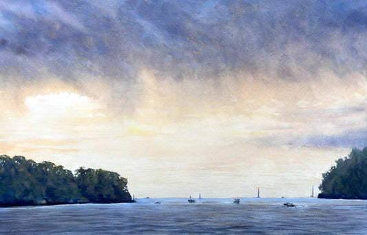 Hawkesbury at sunrise looking out to sea